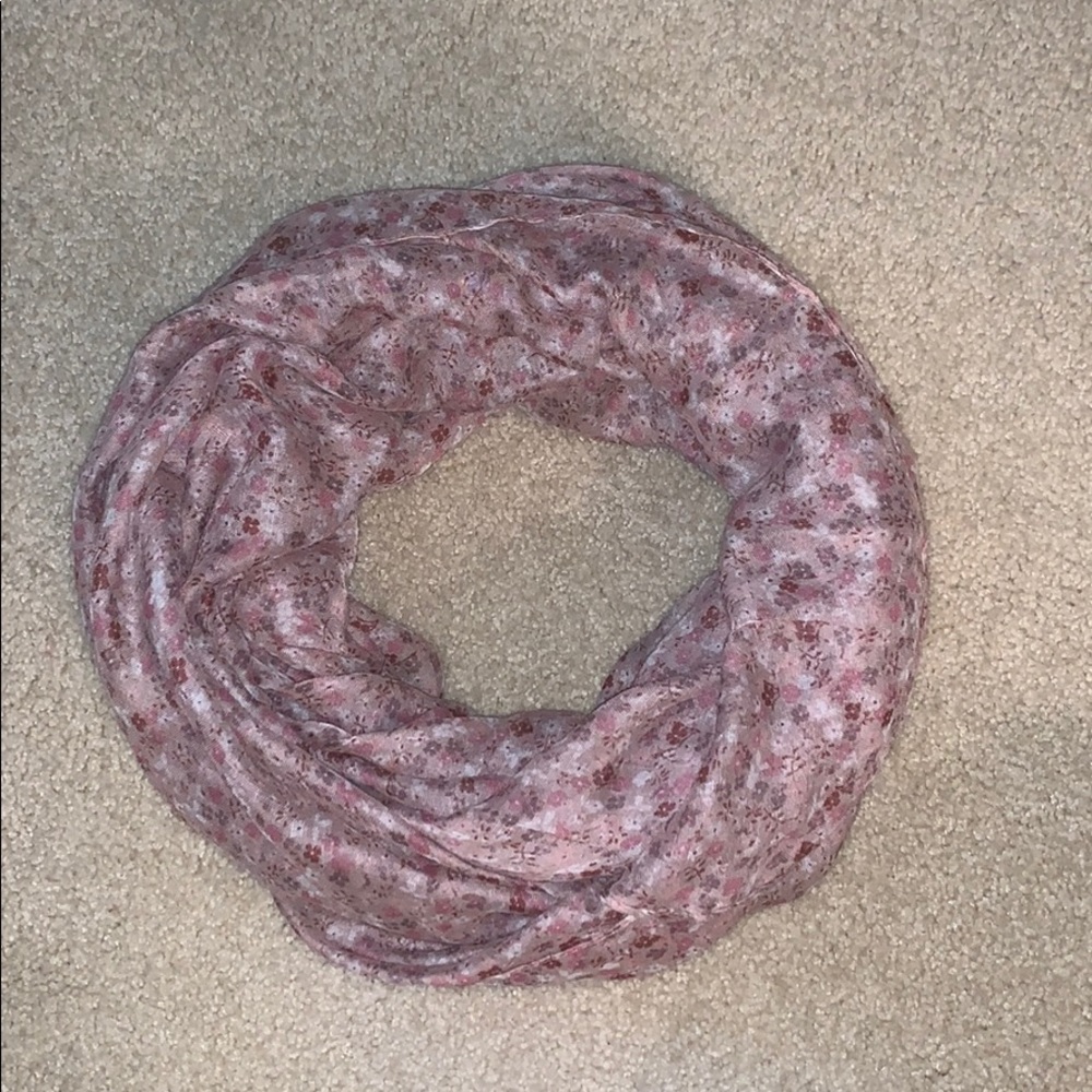 Pink Floral Infinity Scarf